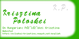 krisztina poloskei business card